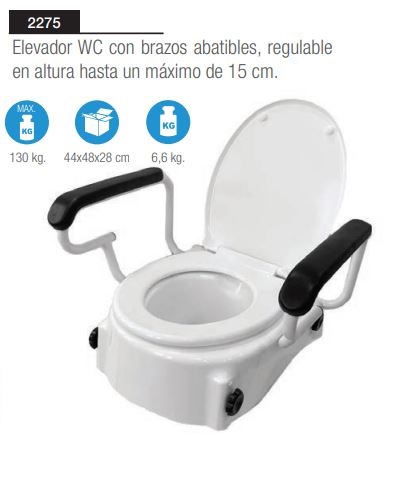 Elevador de WC con Brazos Abatibles