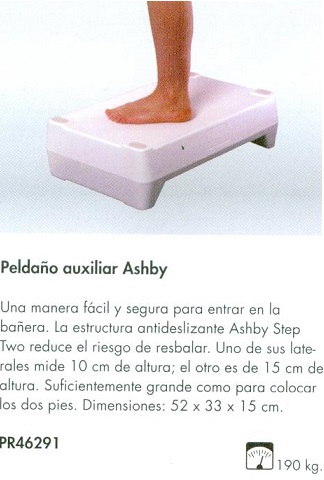 Peldaño Auxiliar ASHBY. Manera fácil y segura para entrar en la bañera.