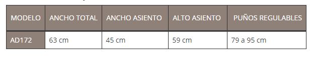 tabla medidas TAIMA M-ECO