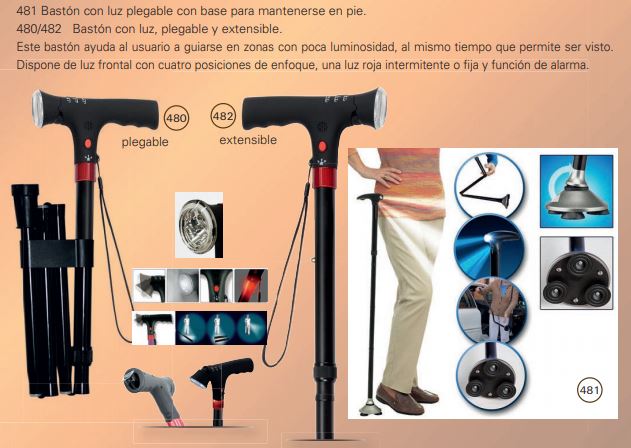 Baston plegable con luz