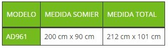 Medidas Cama WESTFALIA