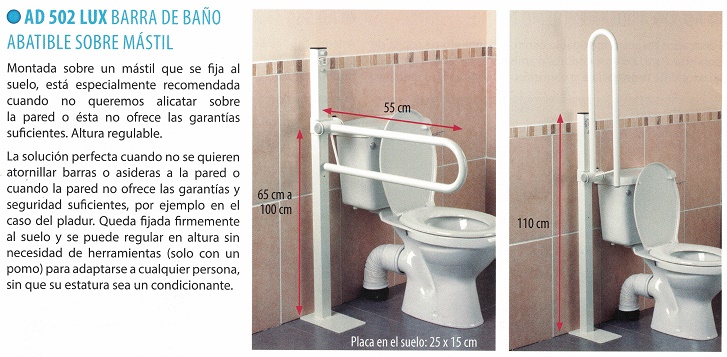 Barra de Baño Abatible Sobre Mástil Barra de Baño Abatible Sobre Mástil