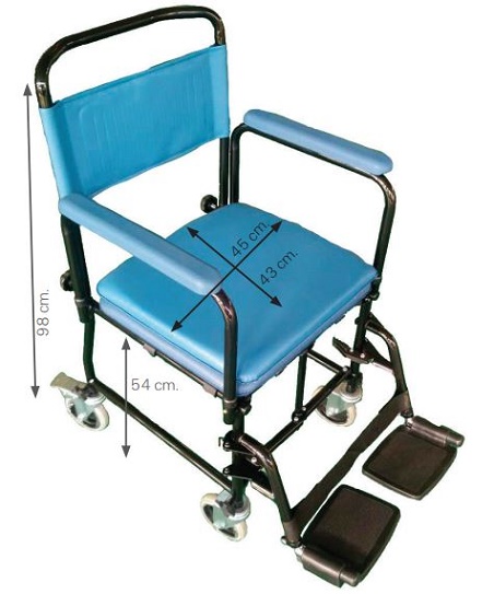 Silla con Inodoro Acolchada con Ruedas
